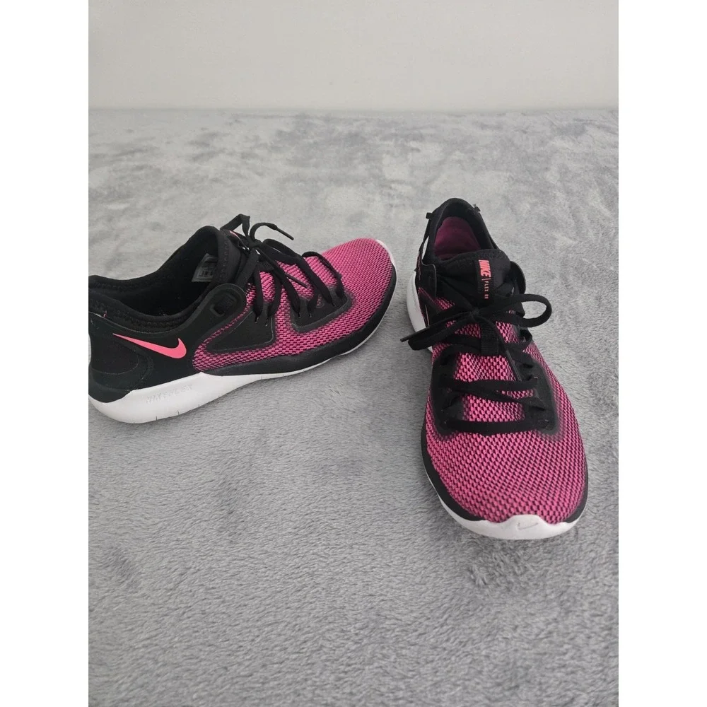 Nike Flex 2019 RN Running Athletic Shoes Women Size 8 Fushia Pink Black